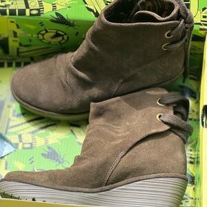 Fly London Yama Brown Wedge Ankle Boots